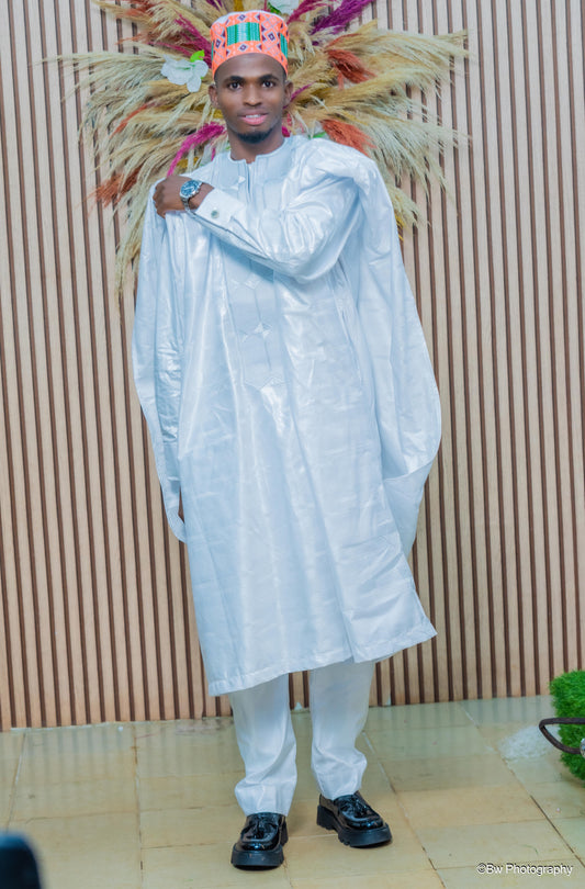 BAZIN HOMME 3 PIÈCES (GRAND BOUBOU AFRICAIN)