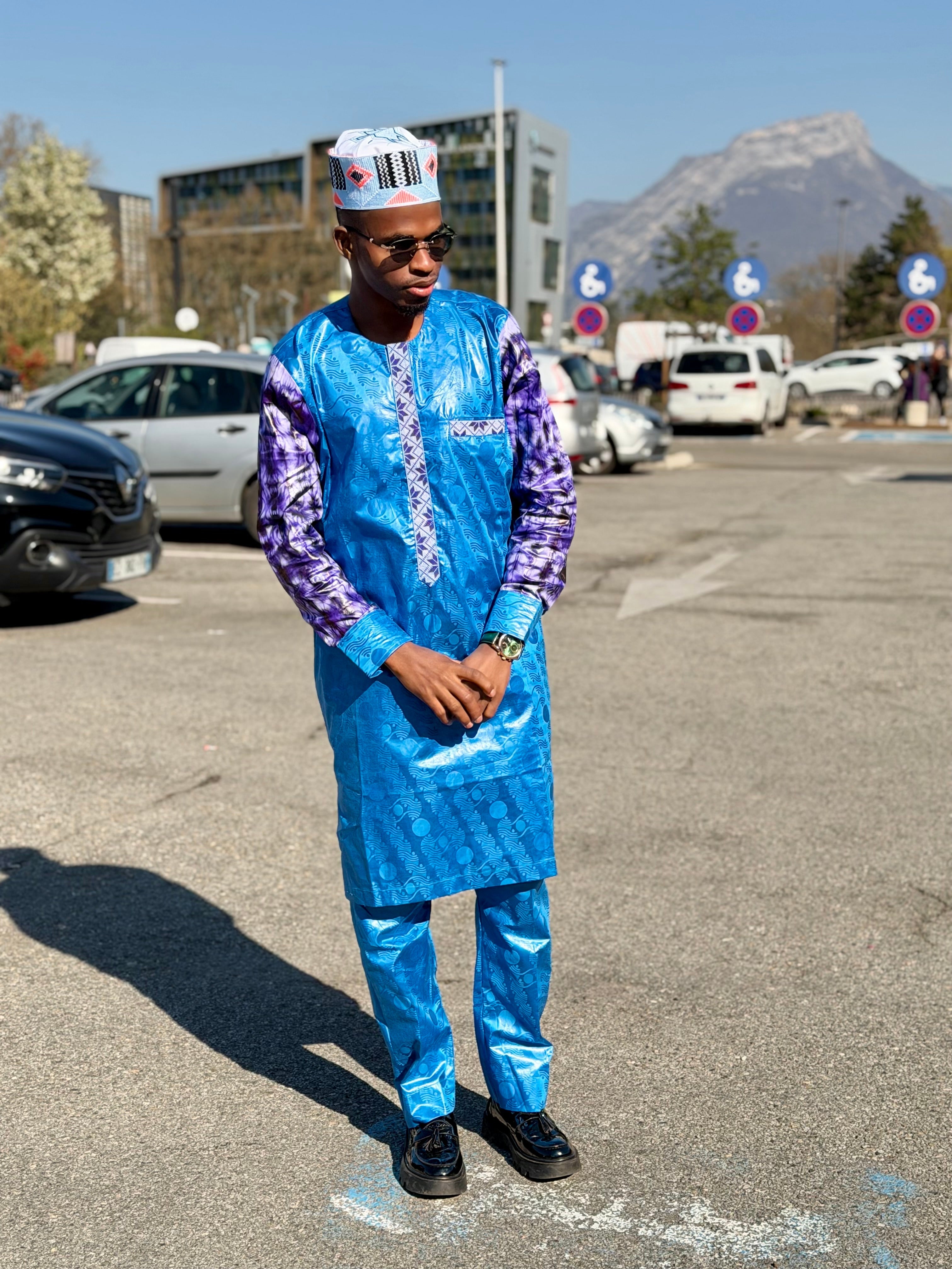 Ensemble Bazin Riche Bleu Royal MaisonBarry