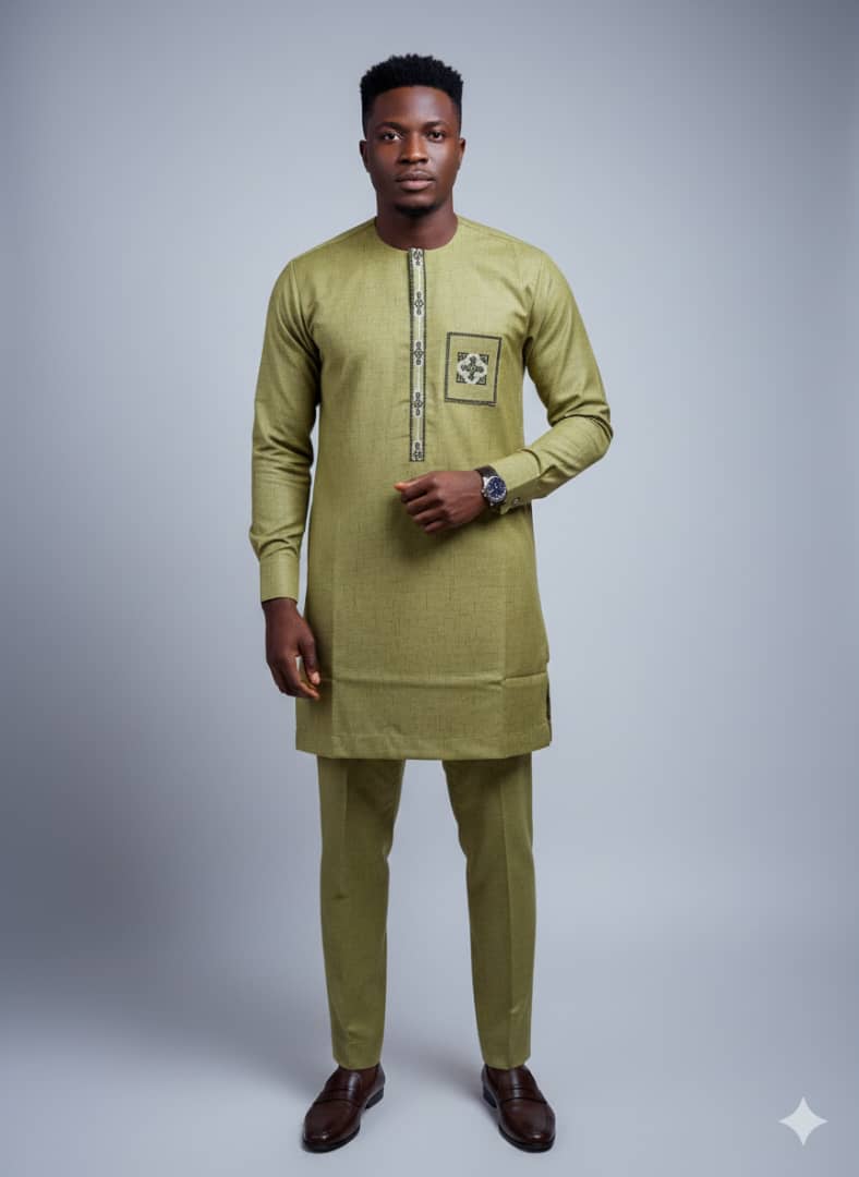 Macki Sall Vert Olive Brodé MaisonBarry